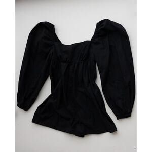 Made in Morocco Black Long Sleeve Romper (Small)